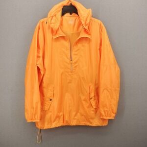 LAUREN Ralph Lauren Women's Bright Orange Lightweight Hooded Anorak Jacket XL